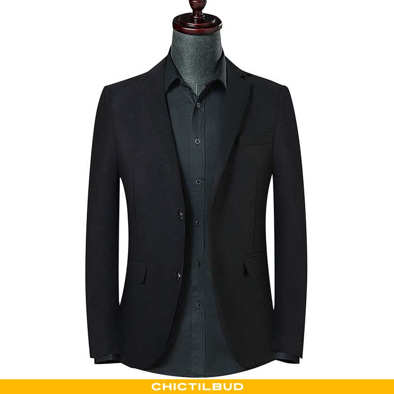 Blazer Herre Frakke Uld Slim Fit Ny