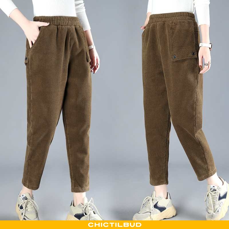 Bukser casual mode behagelige elegante trend forårs brune - chictilbud.com