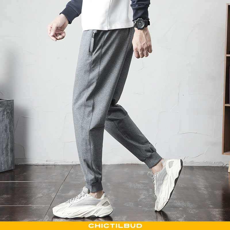 Casual bukser herre sports skinny trend forårs grå - chictilbud.com