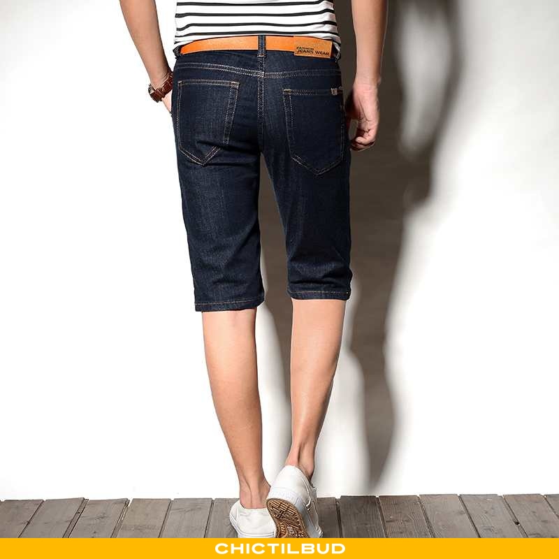 Jeans Herre Casual Bukser Denim Tynd Shorts