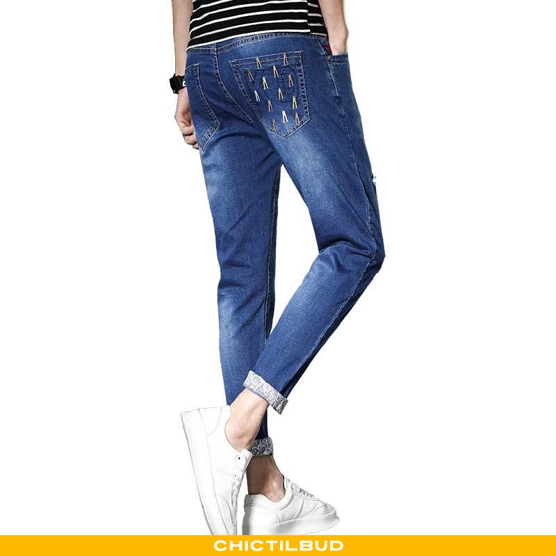 Jeans Herre Denim Sommer Ny