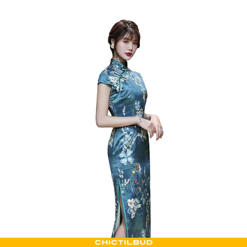 Kjoler Dame Cheongsam Silke Mode Alt Matcher