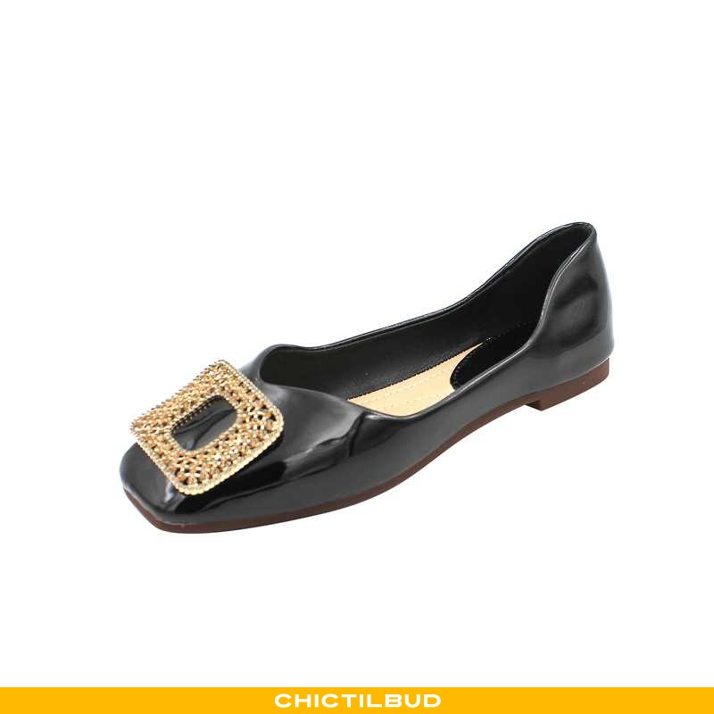 Loafers Dame Mokkasin Læder Sommer Strass