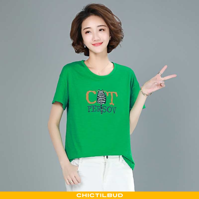 T-shirts Dame Behagelige Grøn