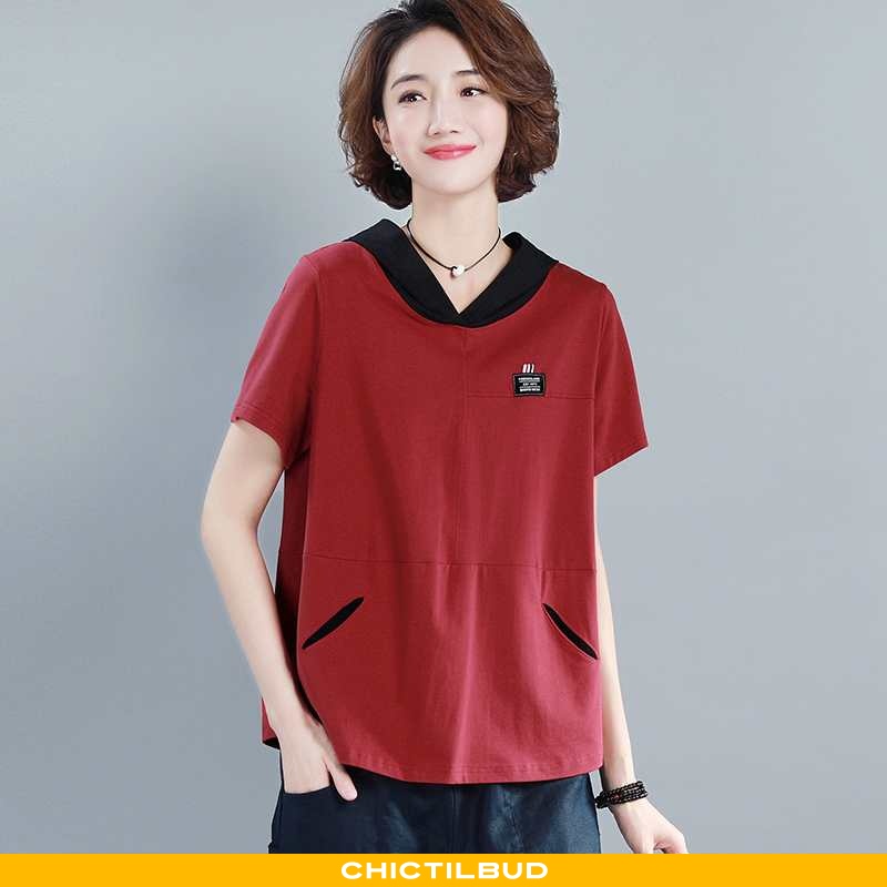 T-shirts Dame Trend Personlighed Rød