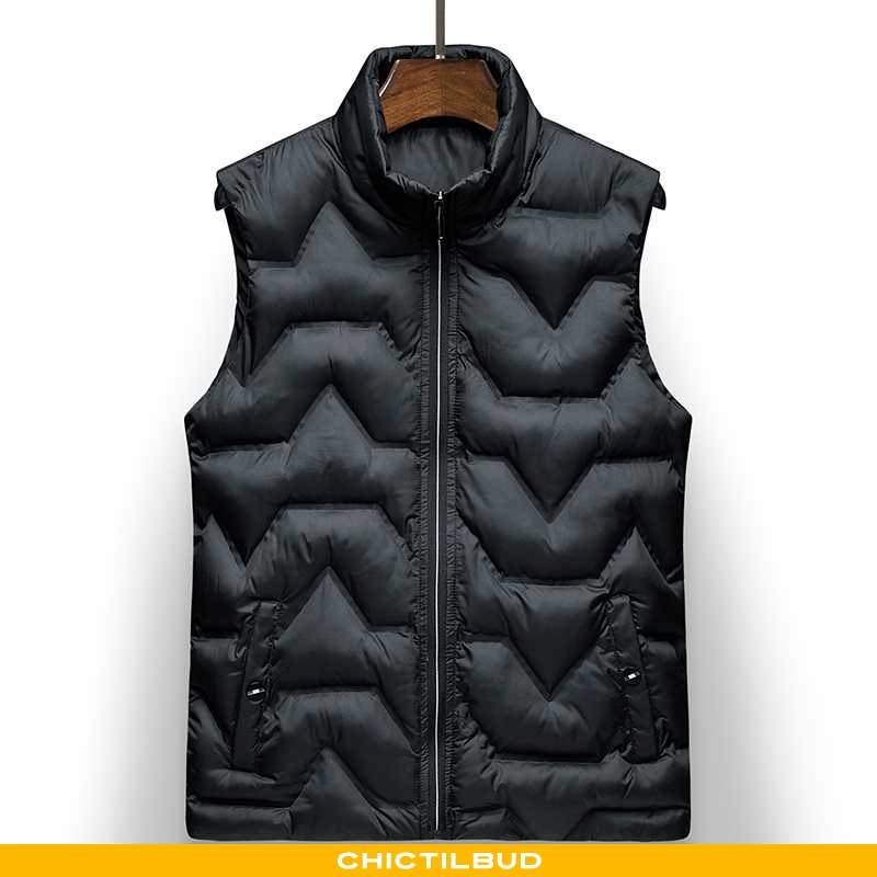 Vest Herre Bomuld Slim Fit Ny