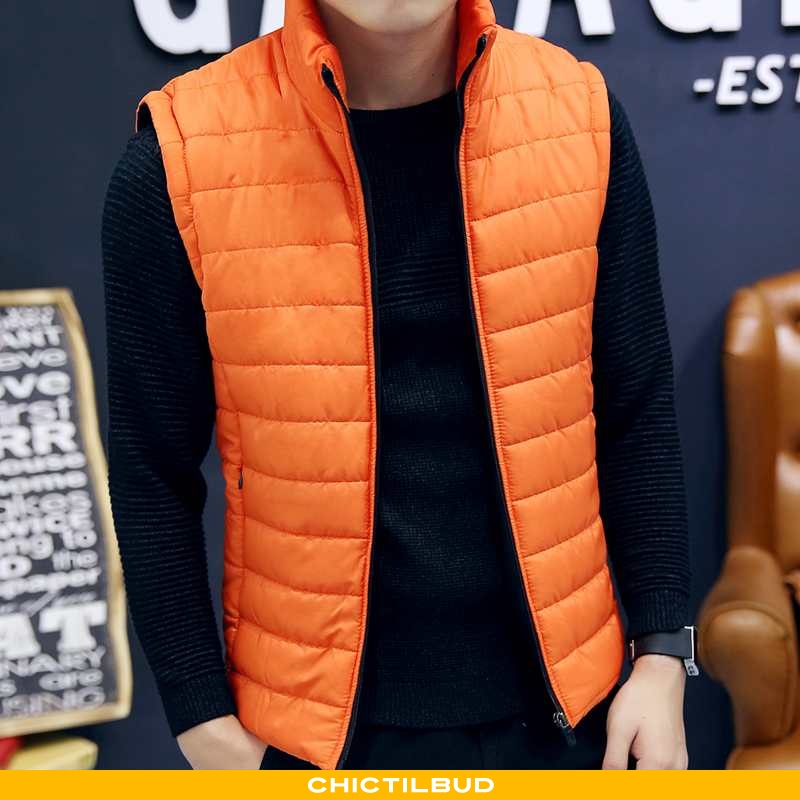 Vest Herre Frakke Mode Orange