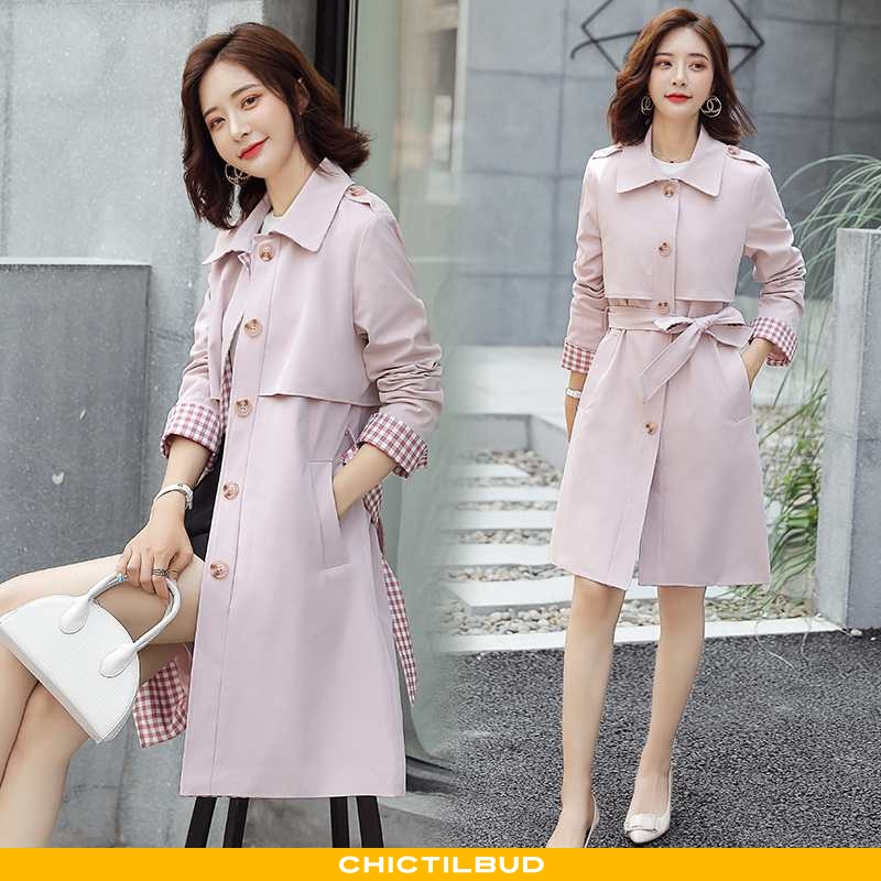 Vindjakke Dame Trenchcoat Casual Simple