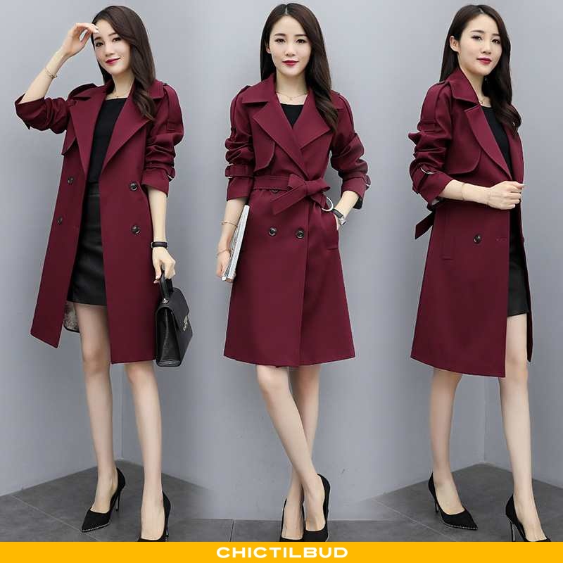 Vindjakke Dame Trenchcoat Slim Fit 2021