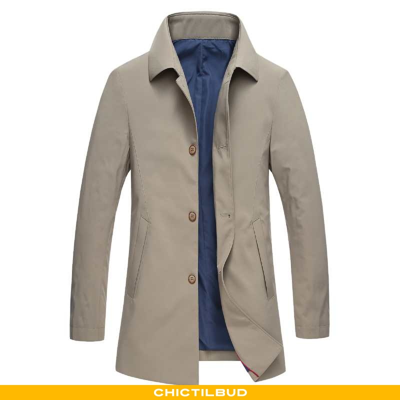 Vindjakke Herre Trenchcoat Casual Elegante