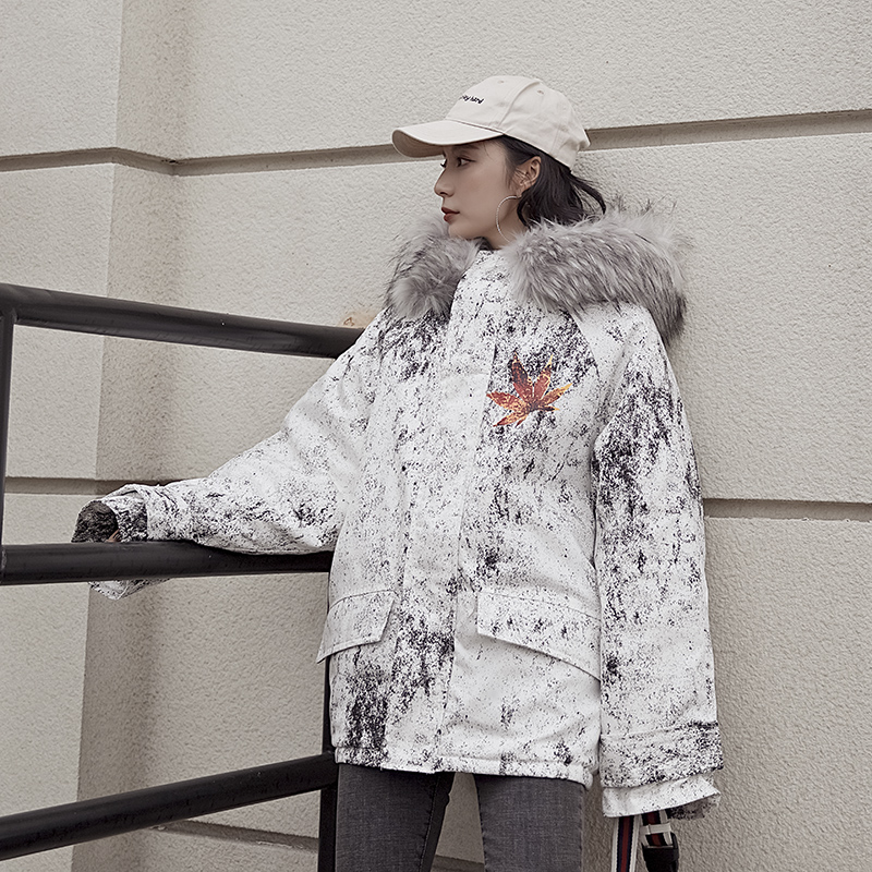 Jeg bærer tøj trend vagabond Bomuld jakke frakke vinterjakke dame løse vinter camouflage - chictilbud.com